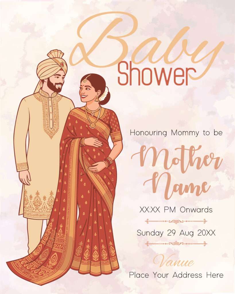 Baby Shower Invitation JG-6 – Modern Elegant Baby Shower Digital Card