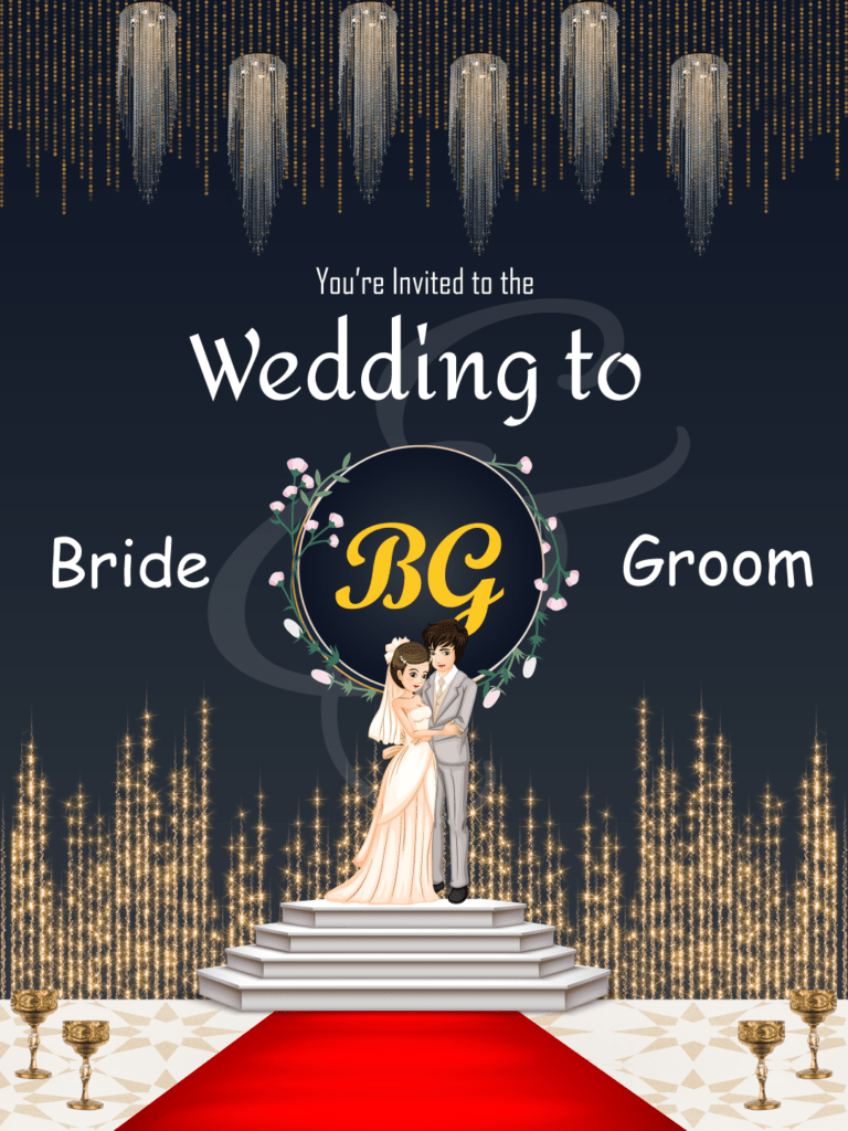 Elegant Wedding Invitation Card JG-10 Digital Wedding Invite Template