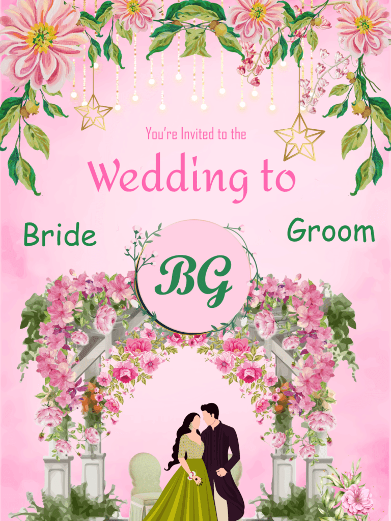 Stylish Wedding Invitation Card JG-11 Premium Digital Marriage Invite