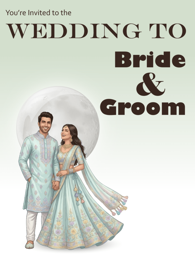 Luxury Floral Wedding Invitation Card JG-14 Digital Invite Template