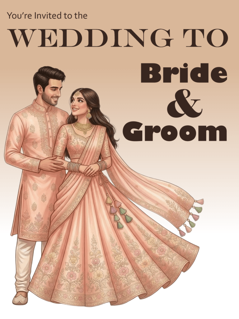 Classic Royal Wedding Invitation Card JG-15 Digital Invite Design