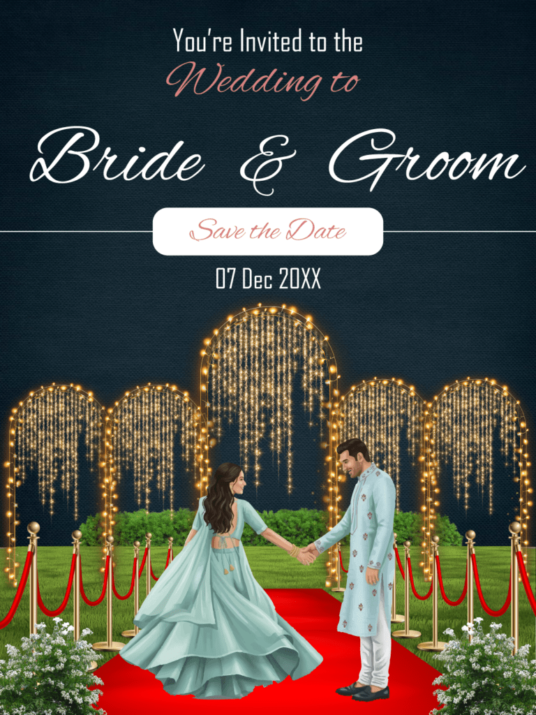 Elegant Wedding Invitation Card JG-9 Digital Wedding Invite Template