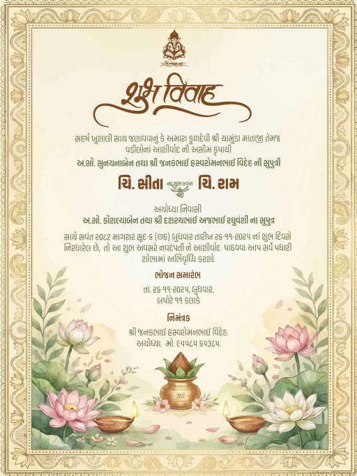 Minimal Luxury Wedding Invitation Template with Elegant Modern Style (JG-18)