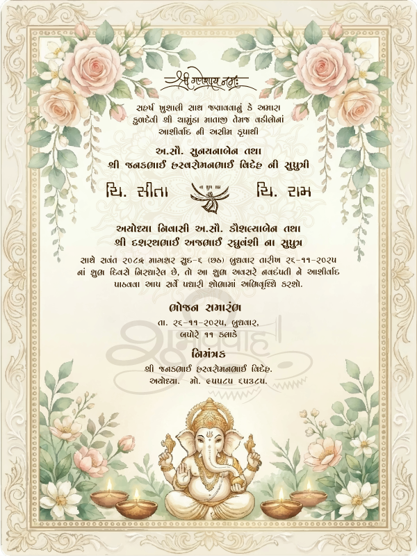 Premium Contemporary Wedding Invitation Card JG-21 Digital Invite