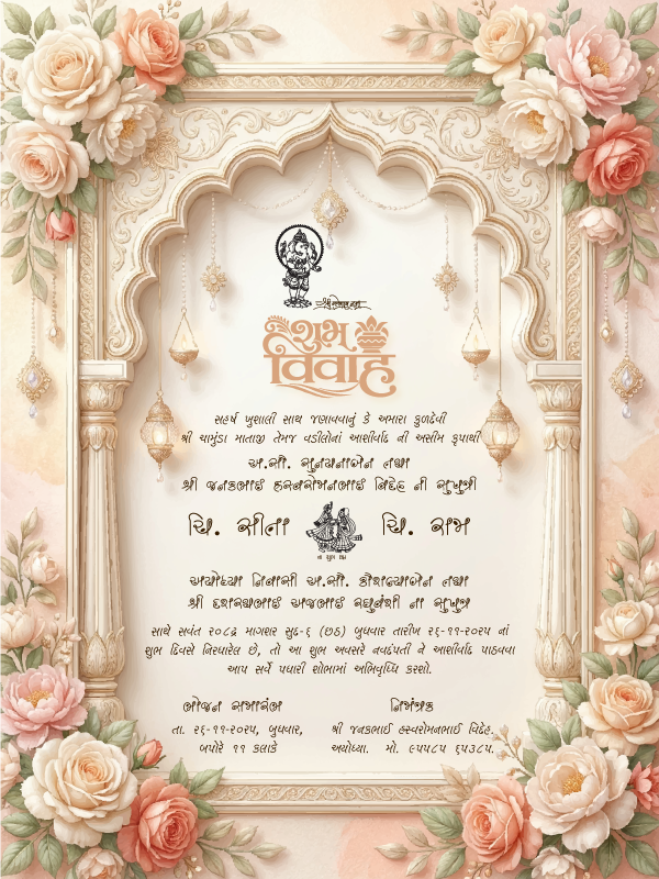 Creative Premium Wedding Invitation Card JG-23 Digital Invite Template