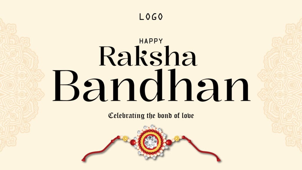 Raksha Bandhan Greeting with Traditional Rakhi Illustration