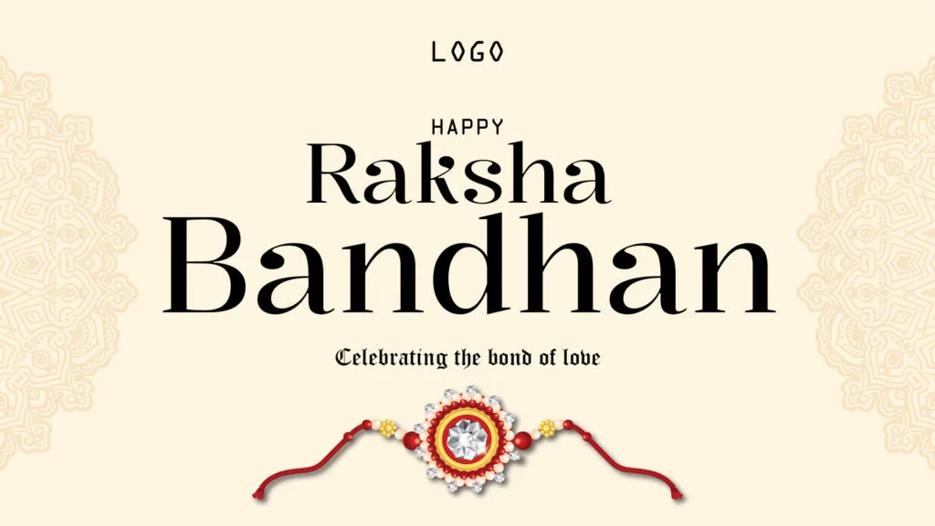 Raksha Bandhan Greeting with Traditional Rakhi Illustration